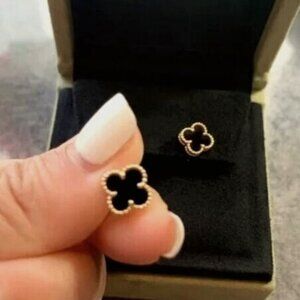 Van Cleef & Arpels Sweet Alhambra Onyx Earrings